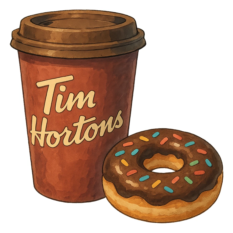 Tim Hortons coffee and donut sticker
