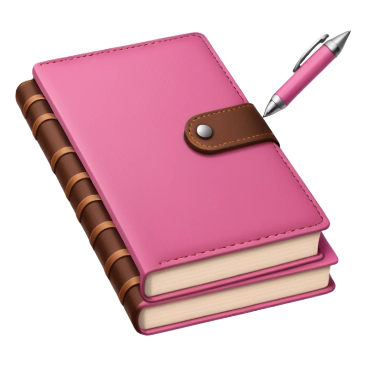 pink and brown modern books diary and pen sticker