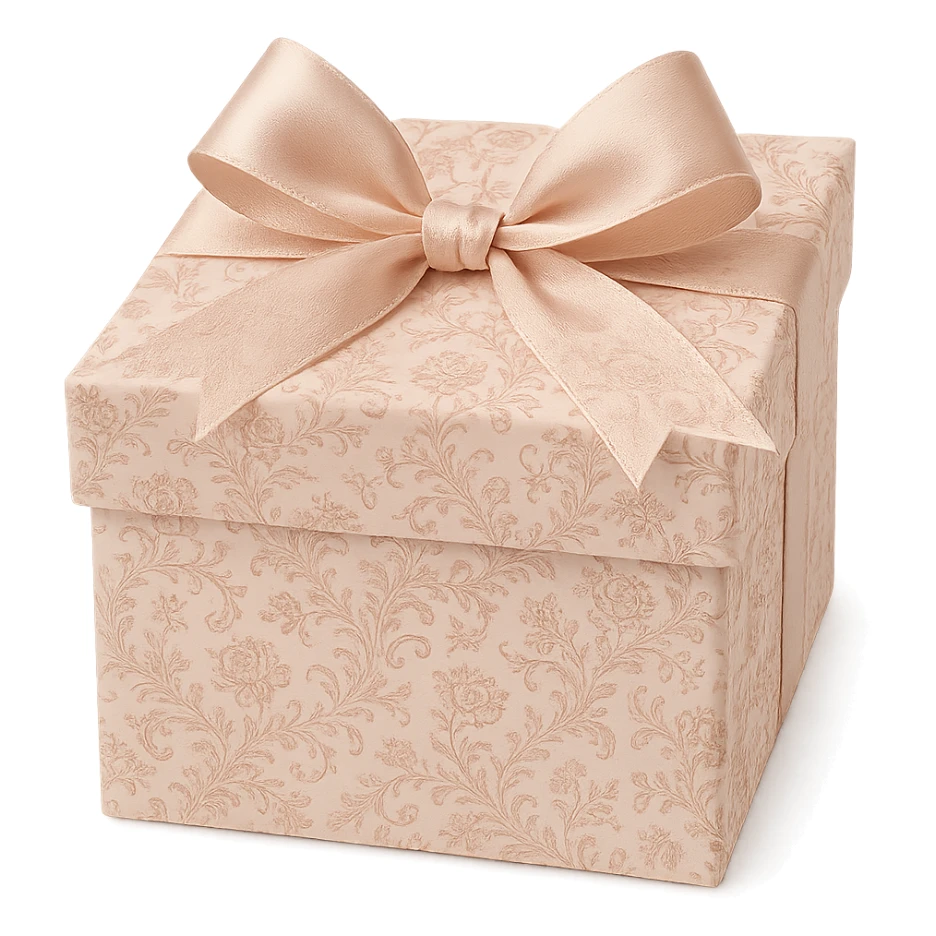 Elegant Rococo pale pink ditsy floral gift box , remove background sticker