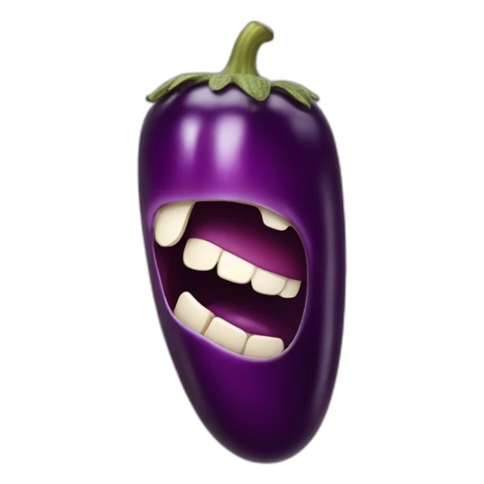 Aubergine mouth wide open sticker