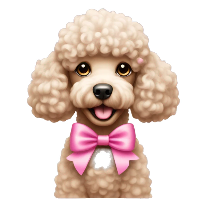 Poodle with a pink bow in its hair sticker