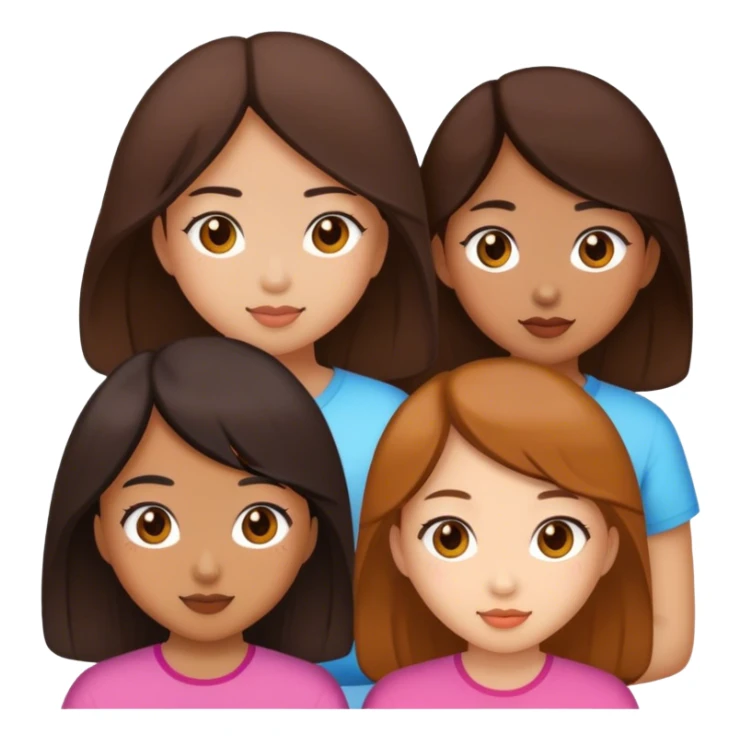 3 girls, 1 asian and 2 brow sticker