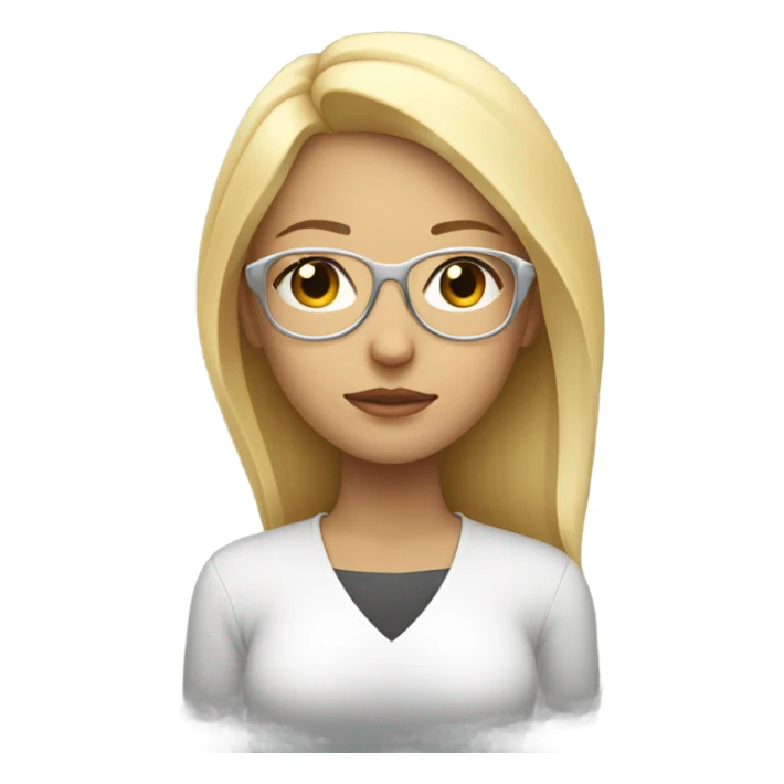 blonde girl in silver glasses with closed eyes meditating  sticker