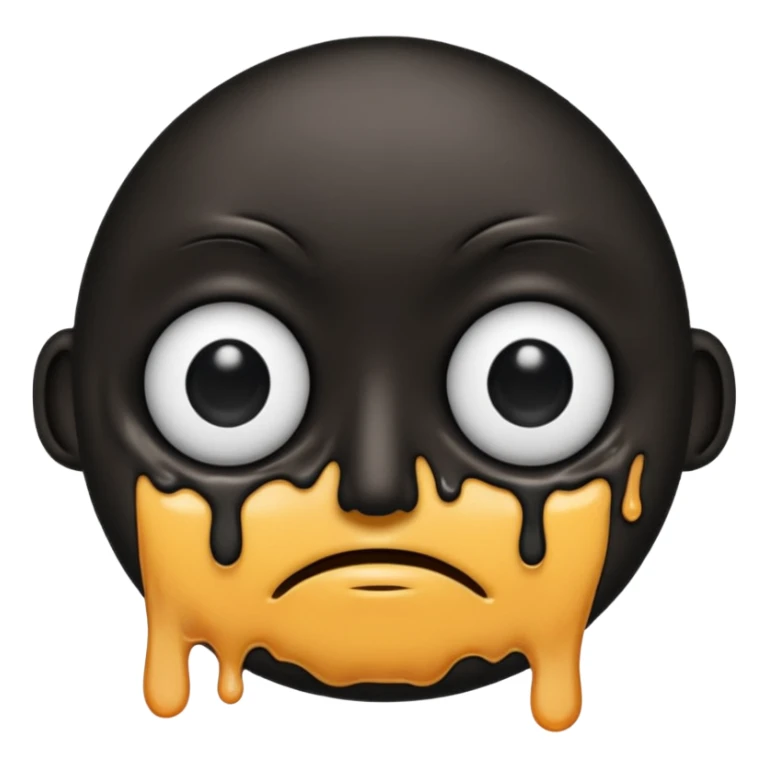 an black melting face with no eyebrows and mouth and just an 1 eye (The Face Needs to Be A Litelar Black Ball) sticker