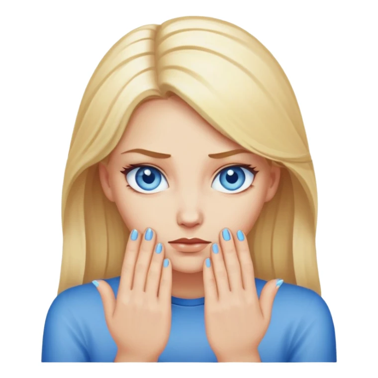 blonde hair blue eyes woman rubbing hands together with evil look on face sticker