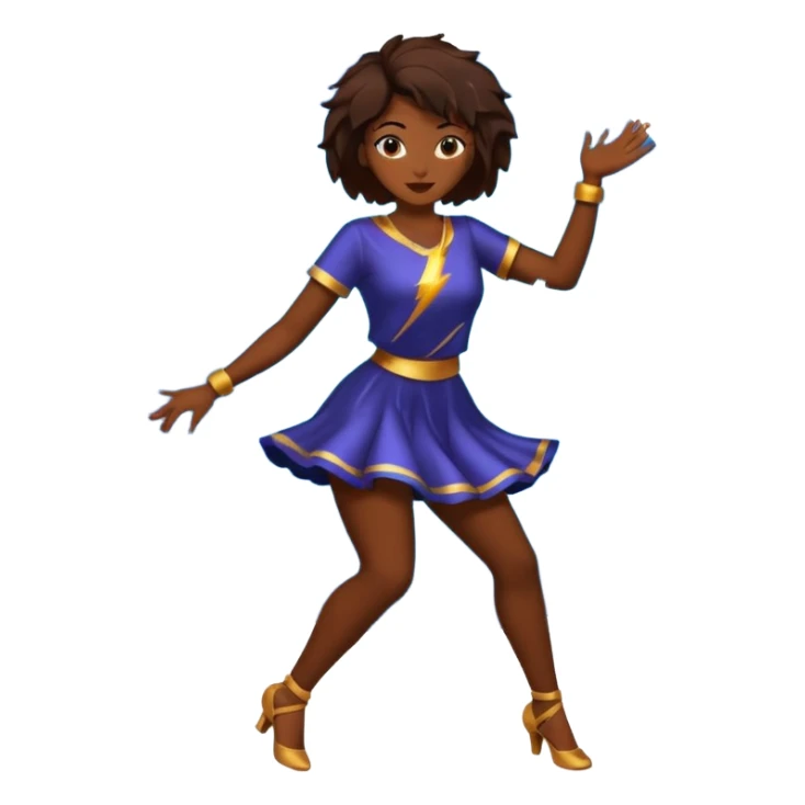 All Brown silhouette of a female dancing with thunder in the background  sticker