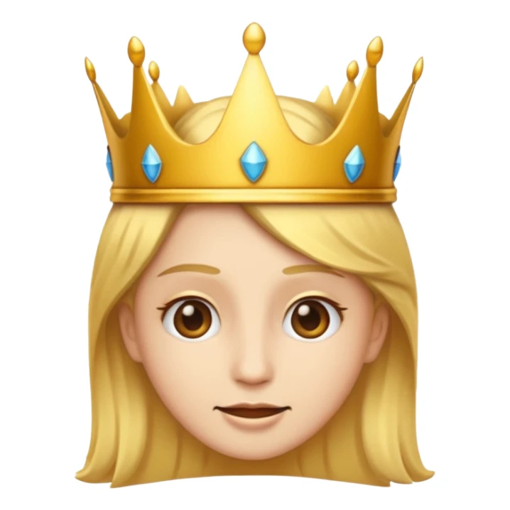 
“Please design an emoji with this face 😌 and add a crown on top of it.”

 sticker