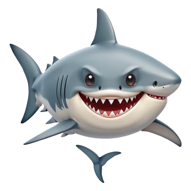 funny shark character in the style of Italian memes, expressive face, comical sticker