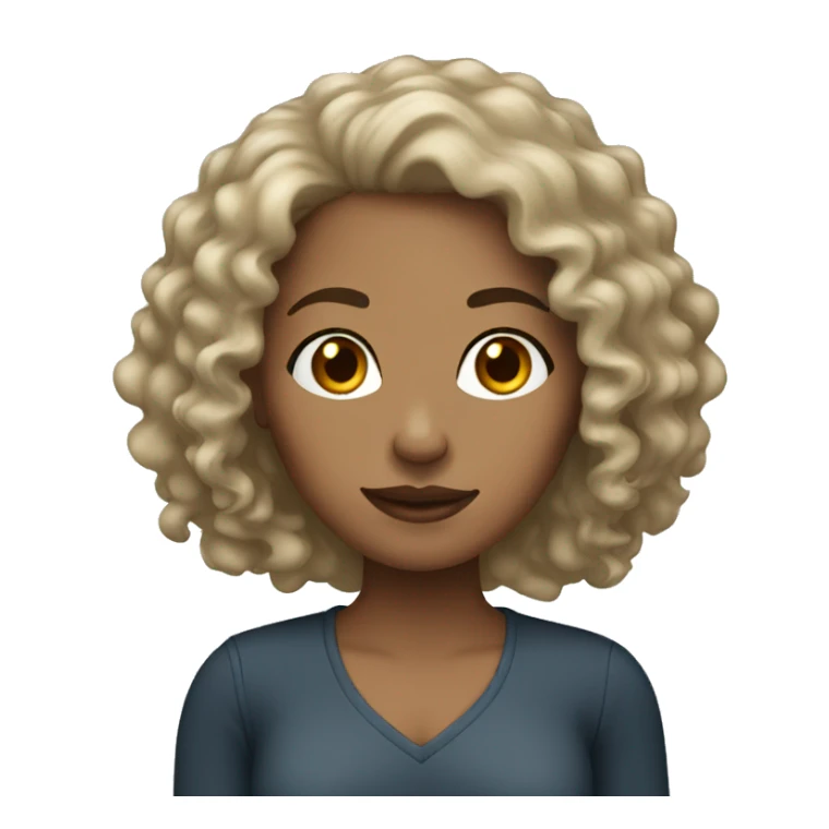 light skin woman with long dark curly hair sticker