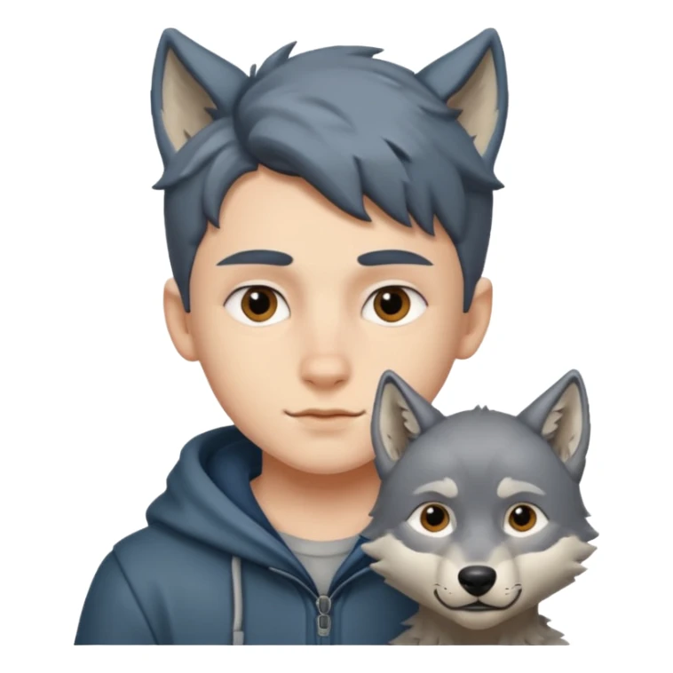 Quiero que me hagas un lobo y mitad niño sticker