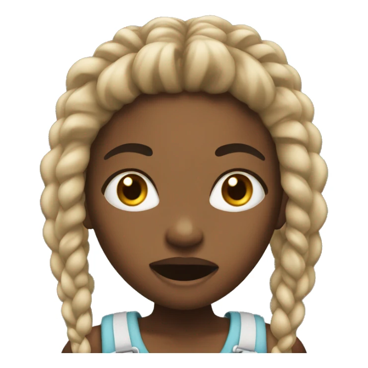 Black girl with black and blond braids yelling  sticker