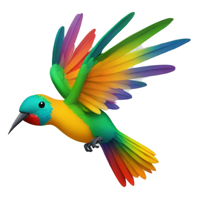 Colibrí de colores volando colorful sticker