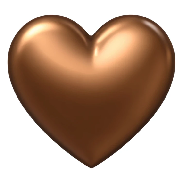 heart with a metallic bronze finish sticker