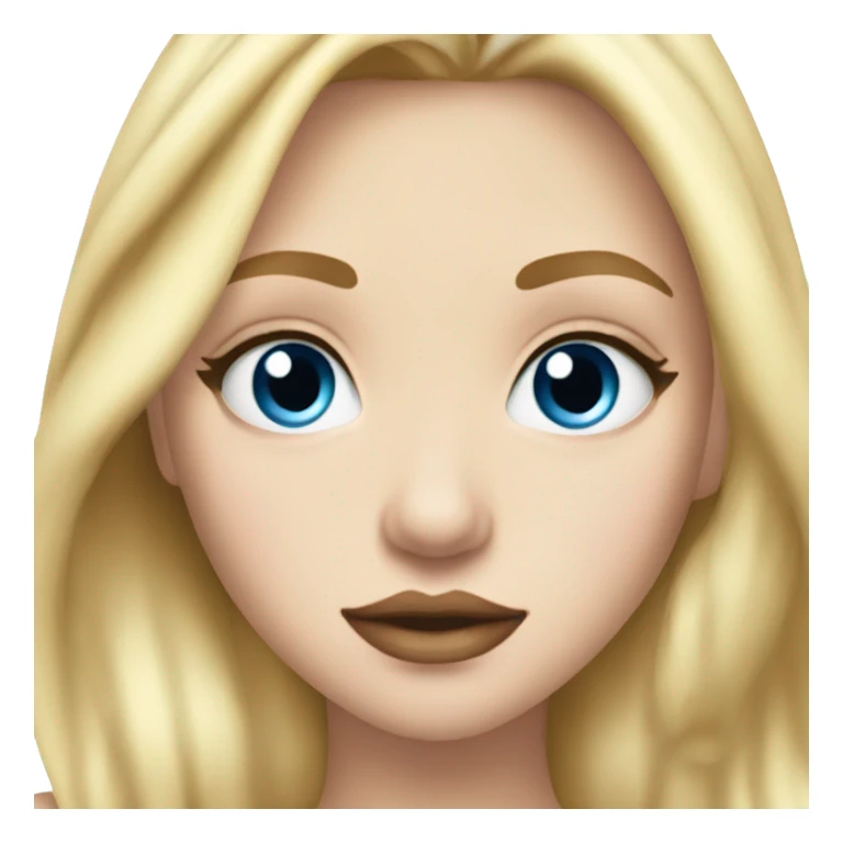 Straight Blonde blue eyes princess big lips big lashes sticker