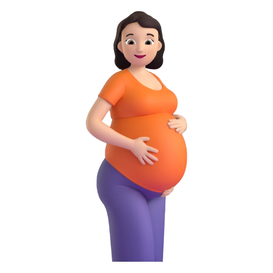 pregnant woman in second trimester looking happy sticker