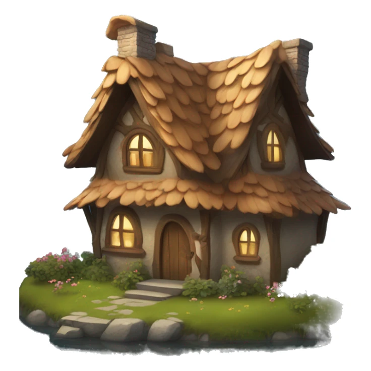 mystical fairy brown cottage  sticker