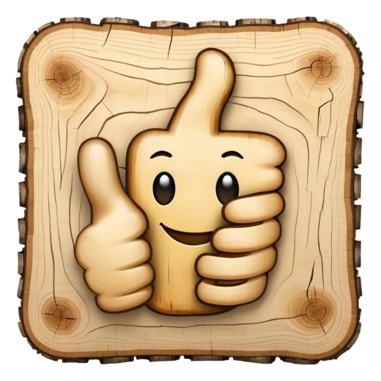thumbs up emoji made of birch tree sticker