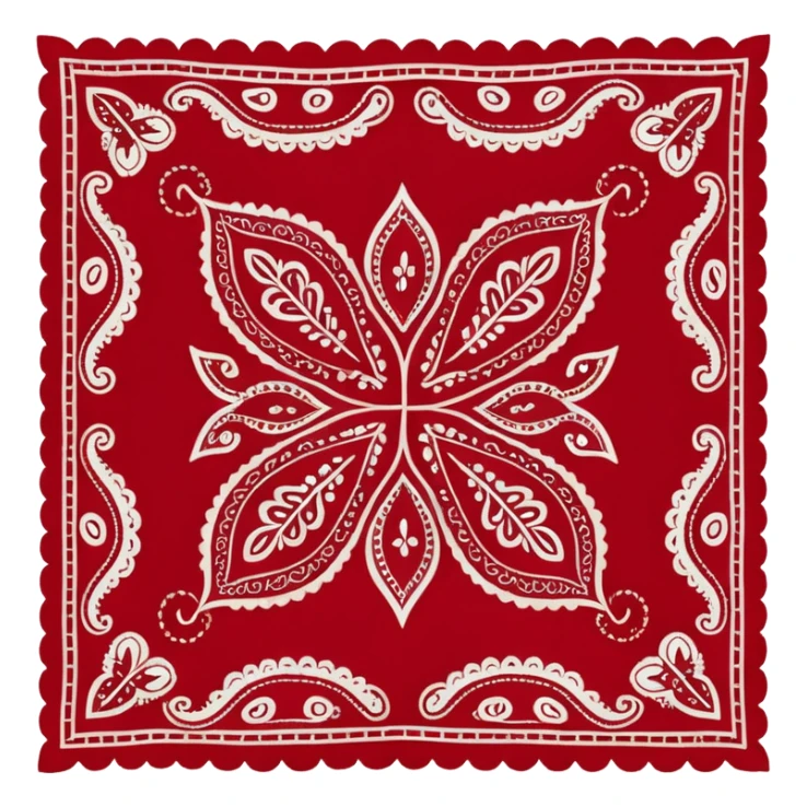 Red paisley bandana, bandana,tied sticker