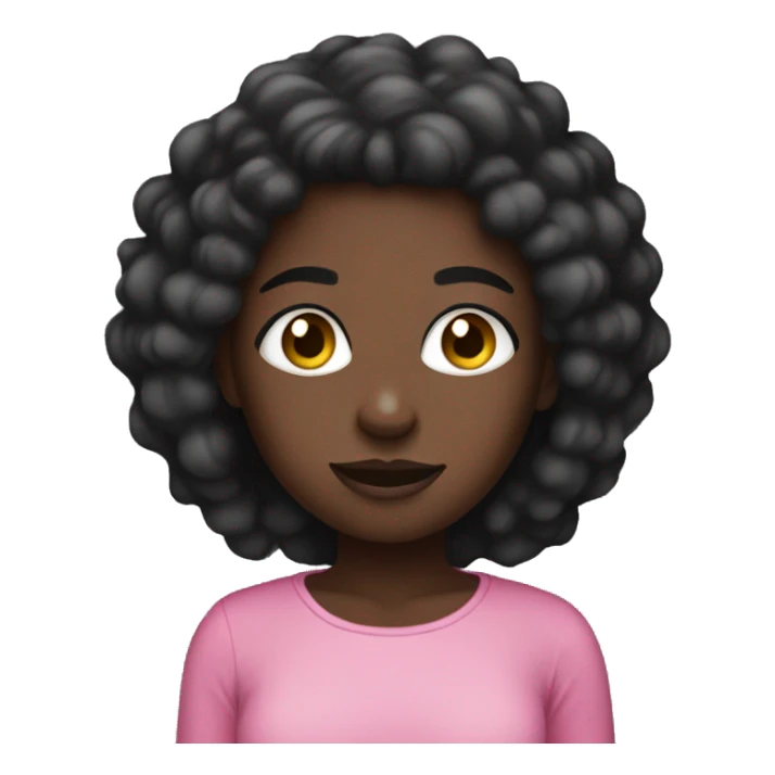 Cute dark Skin gurl with a pink top  sticker
