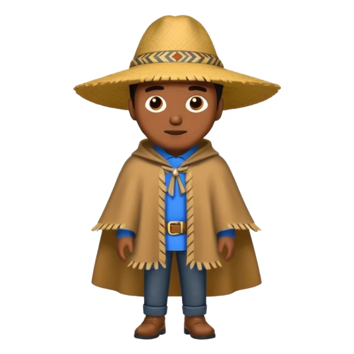 brown skin man with fashion pancho sticker