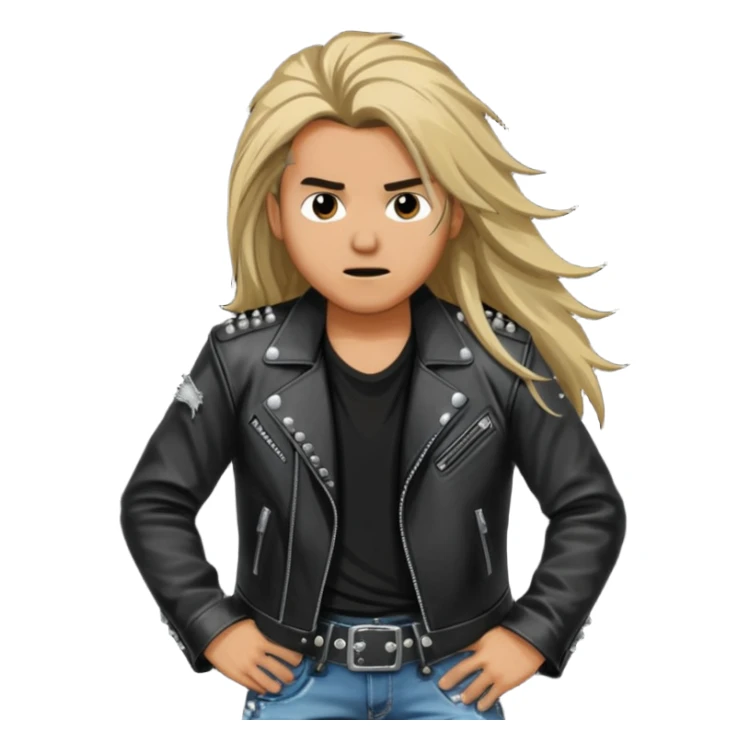 A long haired keyboardist headbanging, the keyboardist is rebellious in their clothing style. sticker