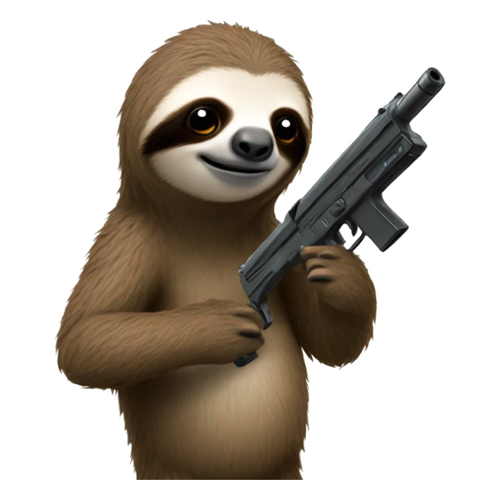 Sloth with gun sticker
