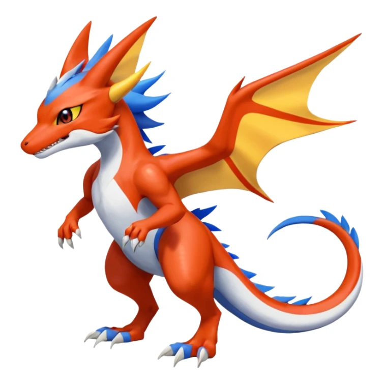 Gabite-Veemon-Nargacuga-Koraidon-Digimon-Latias-Peppercat-Pokémon-Flamedramon-fusion-animal-hybrid-creature, Full body  sticker