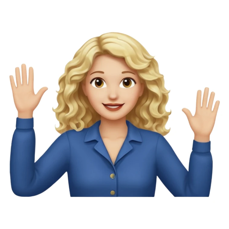 It wasn’t me, blonde wavy hair hands up smirk sticker