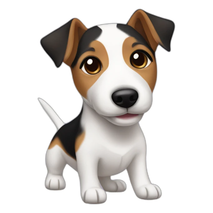Jack Russell Terrier with a black and tan face, black body and white legs sticker