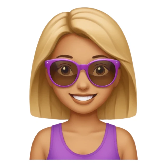 girl with sunglasses above her head sticker