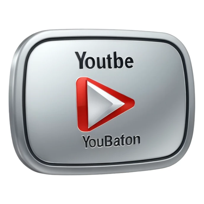 silver youtube play button sticker