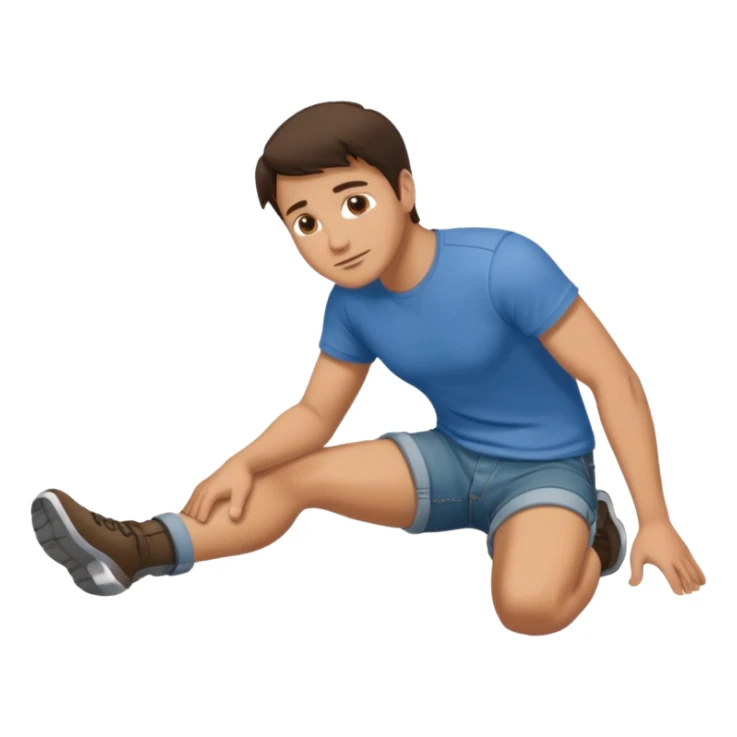 Crawling brunette man on hands and knees from the side eith both knees on the floor sticker