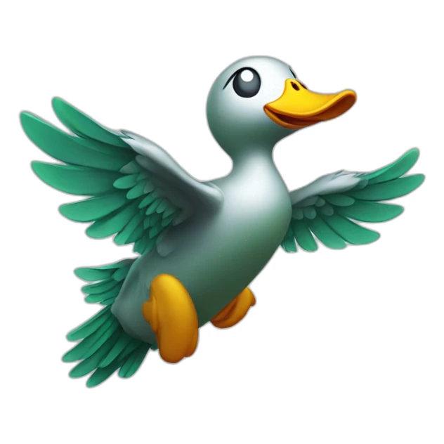 Flying duck with a lazer gun sticker