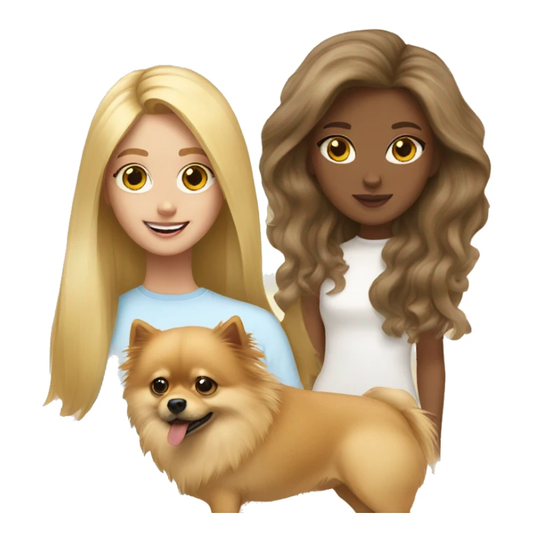 blonde girl and a pomeranian sticker