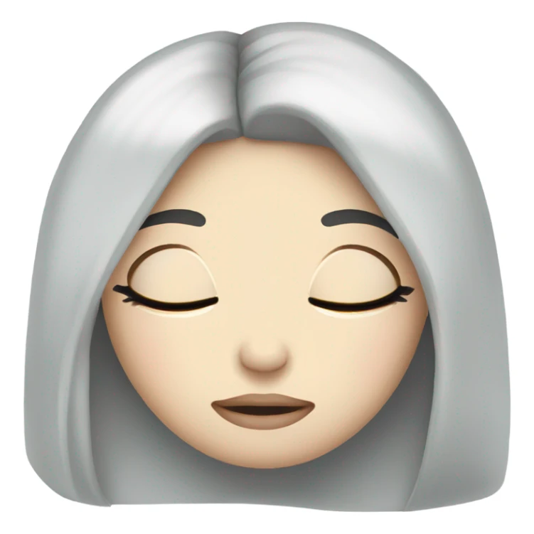 pale girl with long black hair sleeping  sticker