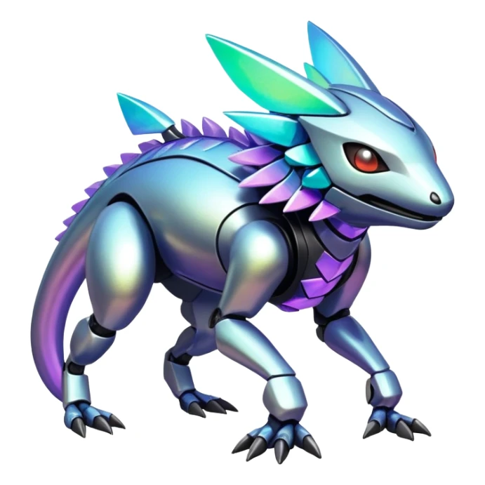  exotic tropical iridescent cyber-Protogen-Fakémon-Pokémon-Vernid-creature sticker