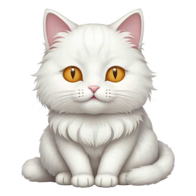 A white cat sitting with eyes closed sticker