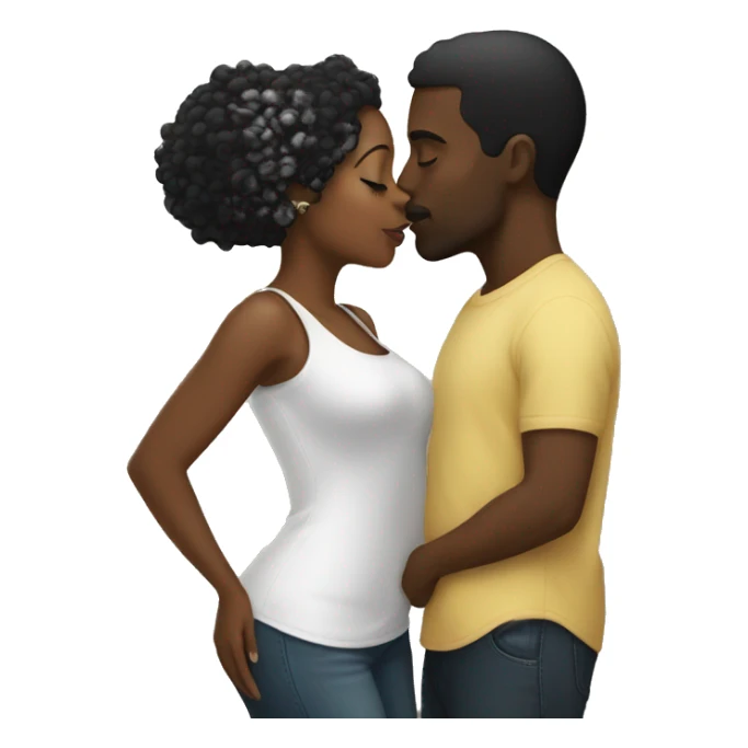 black man and black women kiss sticker