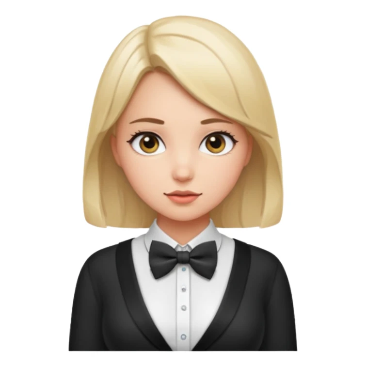 Fat girl with big boobs and white unbutton shirt and bow tie  sticker