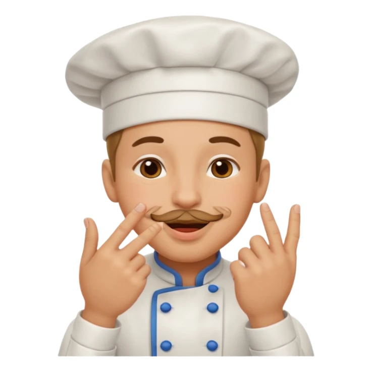 Chef with pinched fingers and kissing lips emoji sticker