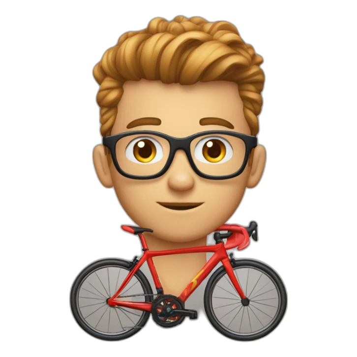 Garçon cheveux bouclés long  undercut et des lunette de cyclisme sticker