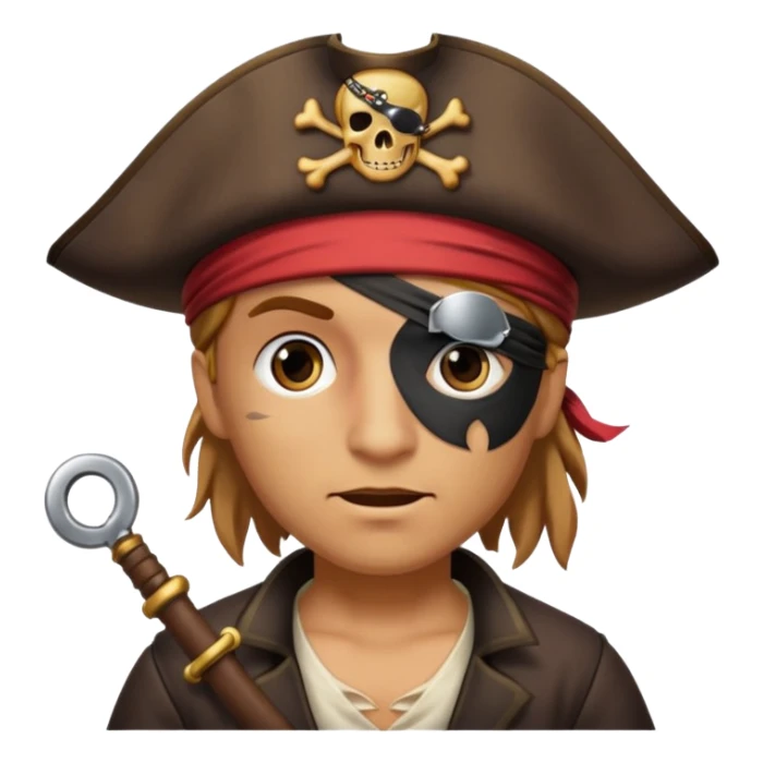 Pirata con un gráfico y un parche sticker