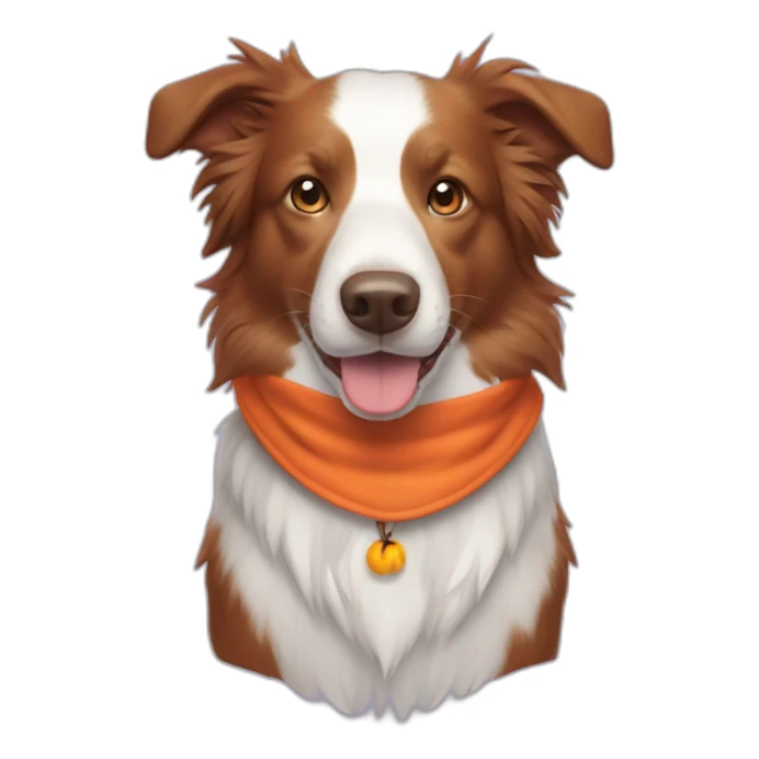 red border collie wearing a halloween costume sticker