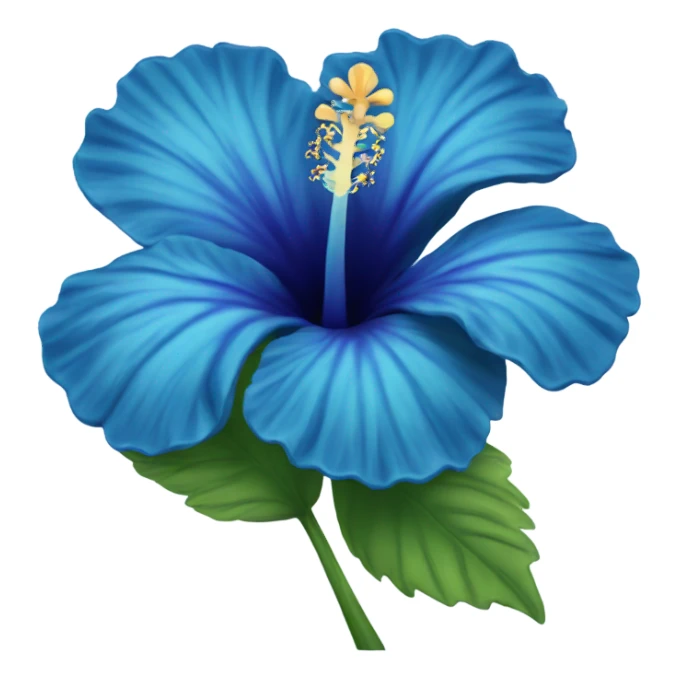 blue hibiscus flower with shades of blue  sticker
