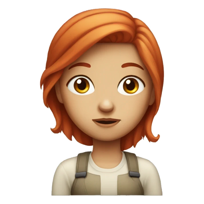 red haired girl giving side eye sticker