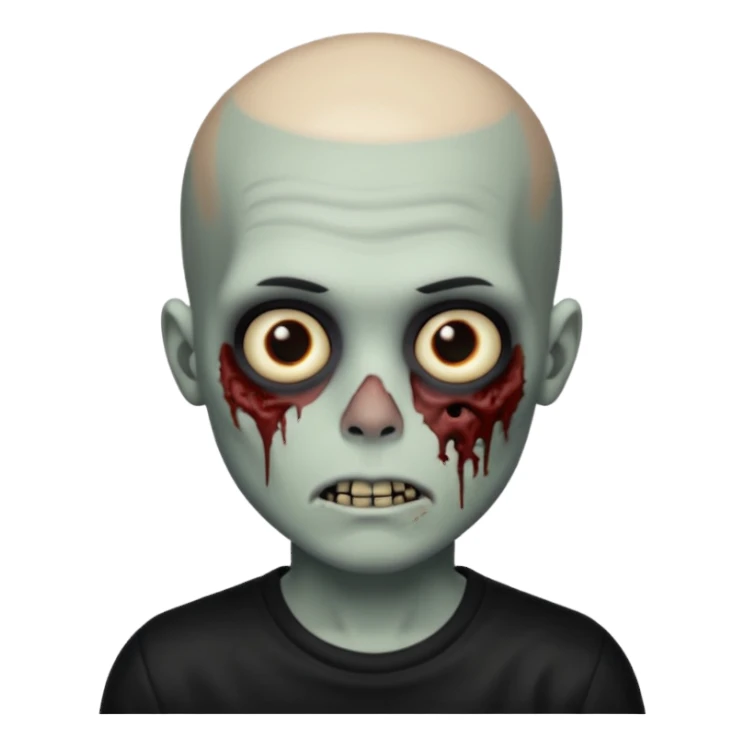 zombie boy black hair e cabelo curto quase careca sticker