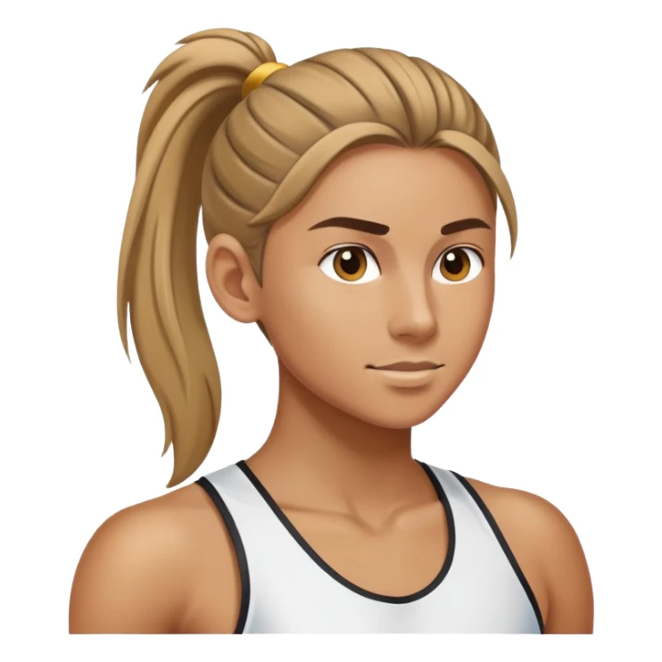 Athlete with pony tail sticker