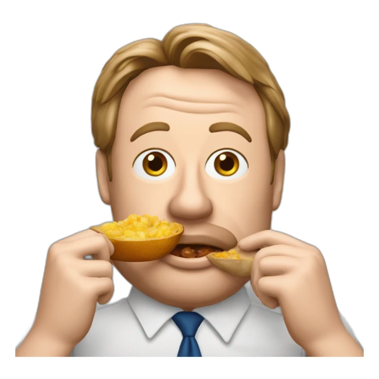 Adam Woodyatt eating baked potatoes and beans sticker