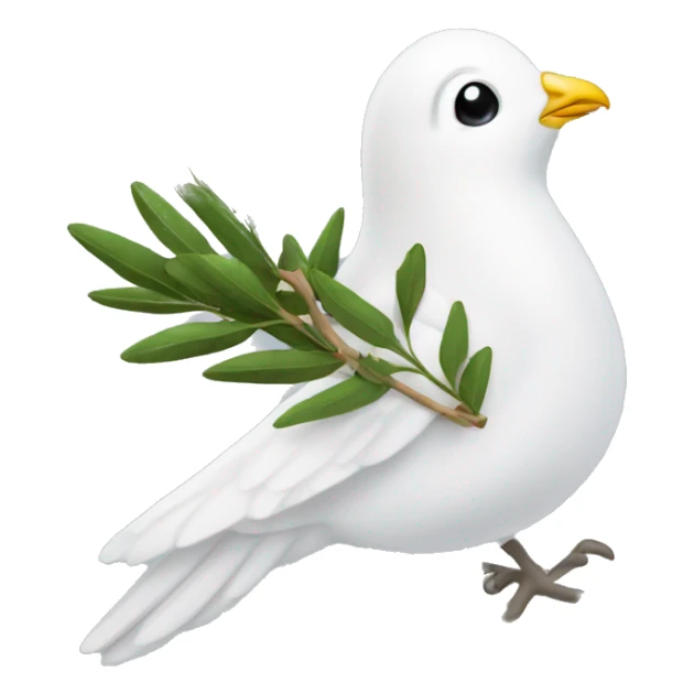 A white dove with an olive branch sticker