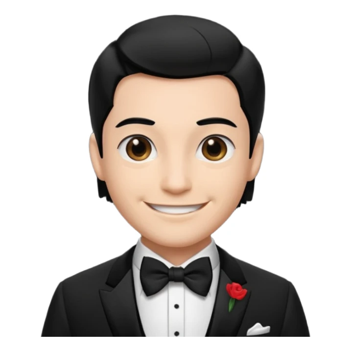 Secret agent in tuxedo, black tie, slick hair sticker